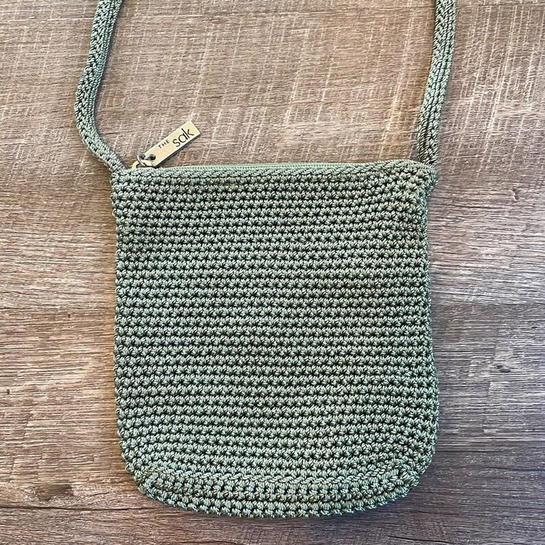The Sak Vintage Woven Shoulder Crossbody Bag Sage Green Etsy