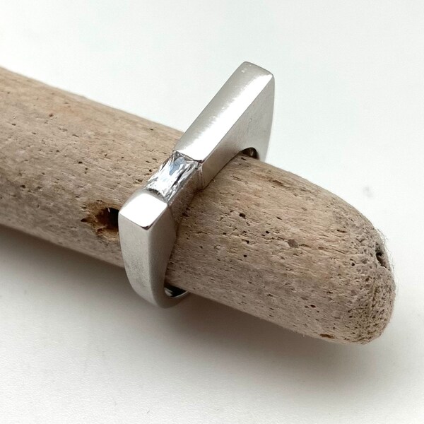 Modern Diamond Ring Etsy