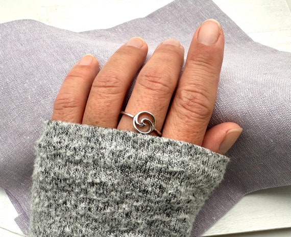 Bague vague en argent 925 sterling Petite bague vague