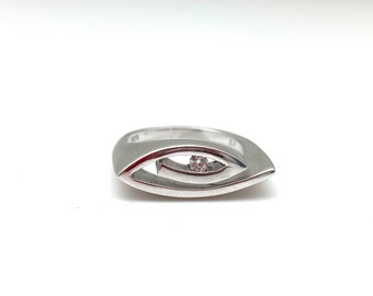 Matte Silver CZ Ring / CZ Silver Ring / Matte Silver Ring / Shiny Silver Ring / Modern / Minimalist / Silver 925