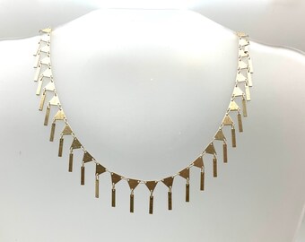 Gold Link Statement Necklace // Brushed Matte Gold Necklace // Gold Modern Choker // 18K Gold plated Tarnish Free 16”-18”