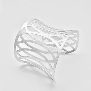 Silver Cuff Bracelet // Matte Silver Finish // Size 7&quot; // Non Tarnishing E-Coat Finish // Handmade Fashion Cuff