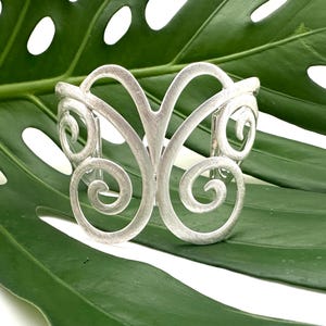 Silver Butterfly Bracelet // Butterfly Cuff // Wrist or Arm Cuff // Adjustable Cuff // Matte Silver Finish // Fits 7” to 8”
