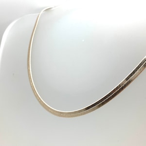 Gold Medium Herringbone Necklace // Gold 5mm Herringbone 16&quot;-17”// Gold Serpentine // Gold Smooth Chain // Gold Statement 18K Gold Fill