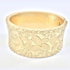 Gold Droplet Design Cuff Bracelet //Matte Gold Finished // Tarnish Resistant // Fits 7&quot; to 8&quot; Wrist // Ask About Wholesale