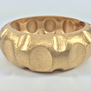 Indented Gold Cuff Bracelet // Matte Gold Finish // Size 7&quot; to 8&quot; Wrist // Ask About Wholesale