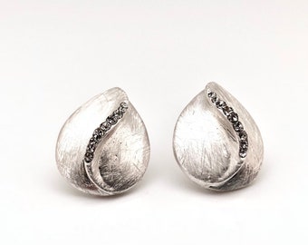 Silver Post Earrings // Brushed Finish // Tarnish Resistant // Steel Ear Wires // Fashion Hoop Earrings