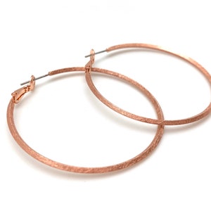 Rose Gold Hoops // Rose Gold Perfect Skinny Hoops // Copper // 2&quot; // Light Weight // Tarnish Free // Stainless Steel Post // Nickel Free