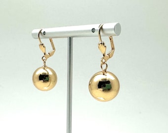 Gold Ball Swing Earrings 15mm / Gold Ball Earrings // Super Light // Gold Fill, Non Tarnishing, Hypoallergenic