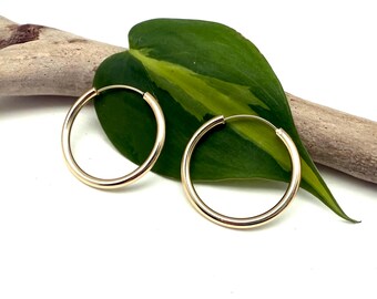 Gold Fill Hoop Earrings, Medium Endless Hoops (28mm), 83