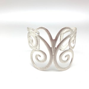 Silver Butterfly Bracelet // Butterfly Cuff // Wrist or Arm Cuff // Adjustable Cuff // Matte Silver Finish // Fits 7” to 8”
