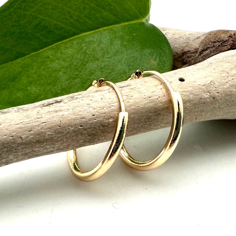 Water Resistant Small Gold Hoops main image 1