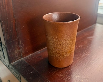 Beer Cup, Japanese Pottery, 70s vintage, Handmade, Refrigerate before and keeps cold