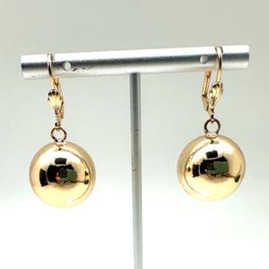 Gold Large 18mm Ball Earrings // Gold Dangly Ball Earrings // Super Lightweight Earrings // Gold Fill // Hypoallergenic