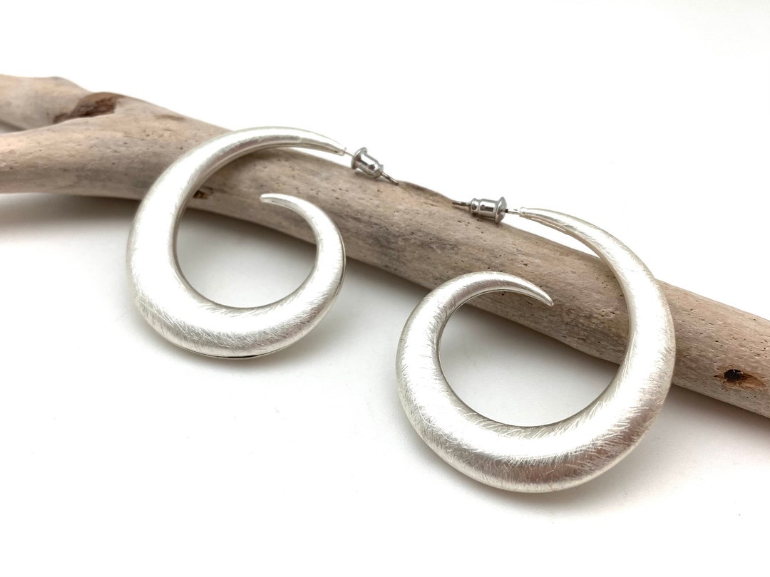 Large Silver Hoops // Non Tarnishing E Coat Finish // Etsy
