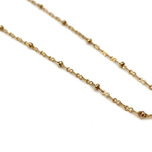 Gold Delicate Station Chain 20&quot; // Gold 1.5mm Bead Gold Chain // Gold Chain // Gold Pendant Chain // Gold Statement 18K Gold Fill