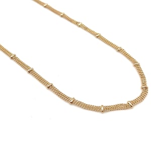 Gold Station Chain Necklace 20&quot; // Gold 3mm Chain // Gold Simple Statement // Gold Chain // Gold Statement 18K Gold Fill
