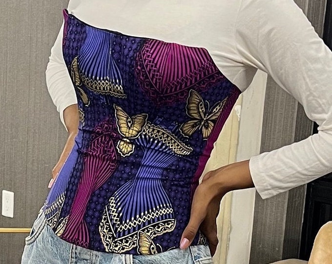 Ankara Purple Corset
