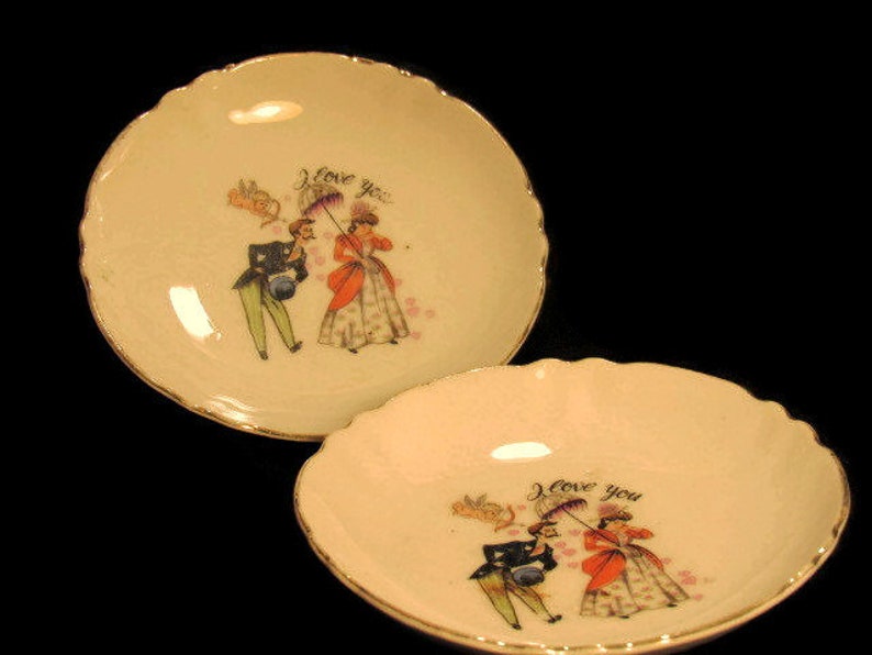 Vintage Collector Plates Small Decorative Plates I Love You Etsy