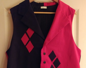 Men's Harley Quinn Vest with Lapel Collar