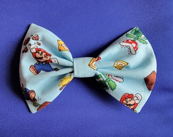 Classic Hair Bows for Teens and Women, Mario Hair Bow, Mario Hair Clip, Mario Hair Accessory, Mario Bow, Mario Clip, Superhero Hair Bow