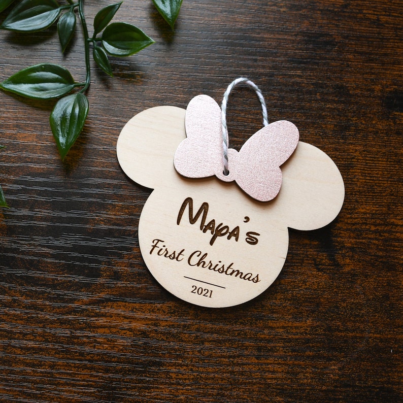 First Christmas - Fairytale Personalised Mouse Bauble - Baby's First Christmas, Christmas Decoration, Tree, Wooden, Fairytale Bauble, 