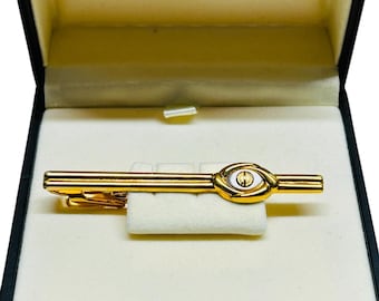 Vintage Alfred Dunhill Gold Krawattenklammer Original Box Geschenk für Ihn Abschlussball Büro Hochzeit