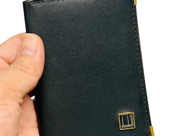 Vintage Dunhill Black Leather ID Passcase Wallet Bifold Credit