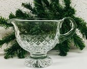 Vintage Crystal Gravy Boat, Footed Crystal Sauce Boat Gravy Boat, Thanksgiving, Housewarming Gift Idea
