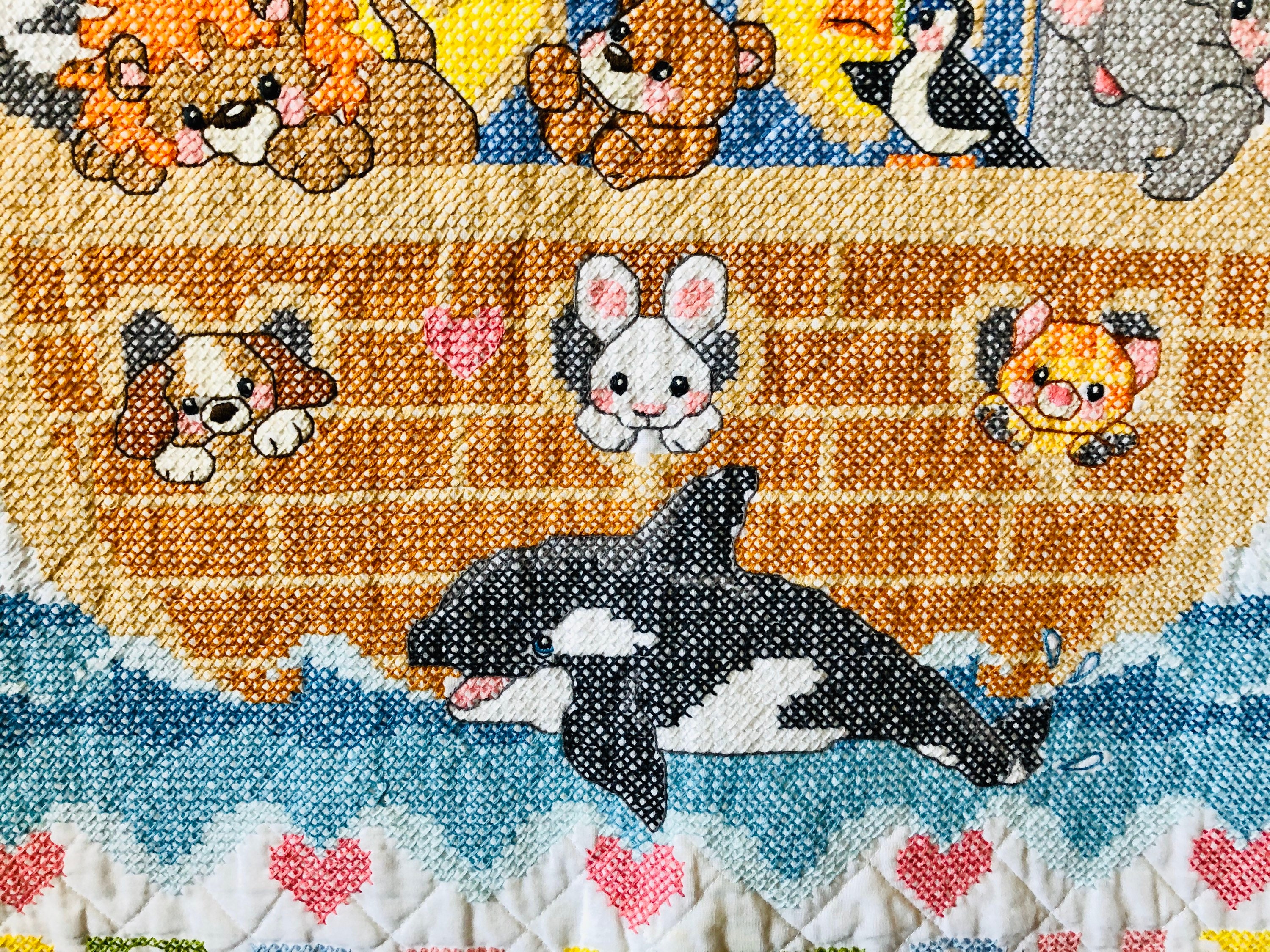 HawSkgFub Babydecke Arche Noah – Doppellagig, Gepunktete Rückseite, Weich, Für Neugeborene & Kinder