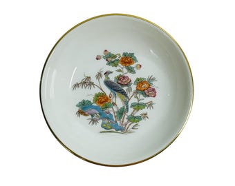 Vintage Wedgwood Kutani Crane Coaster 4-Inch Pin Trinket Dish Discontinued China