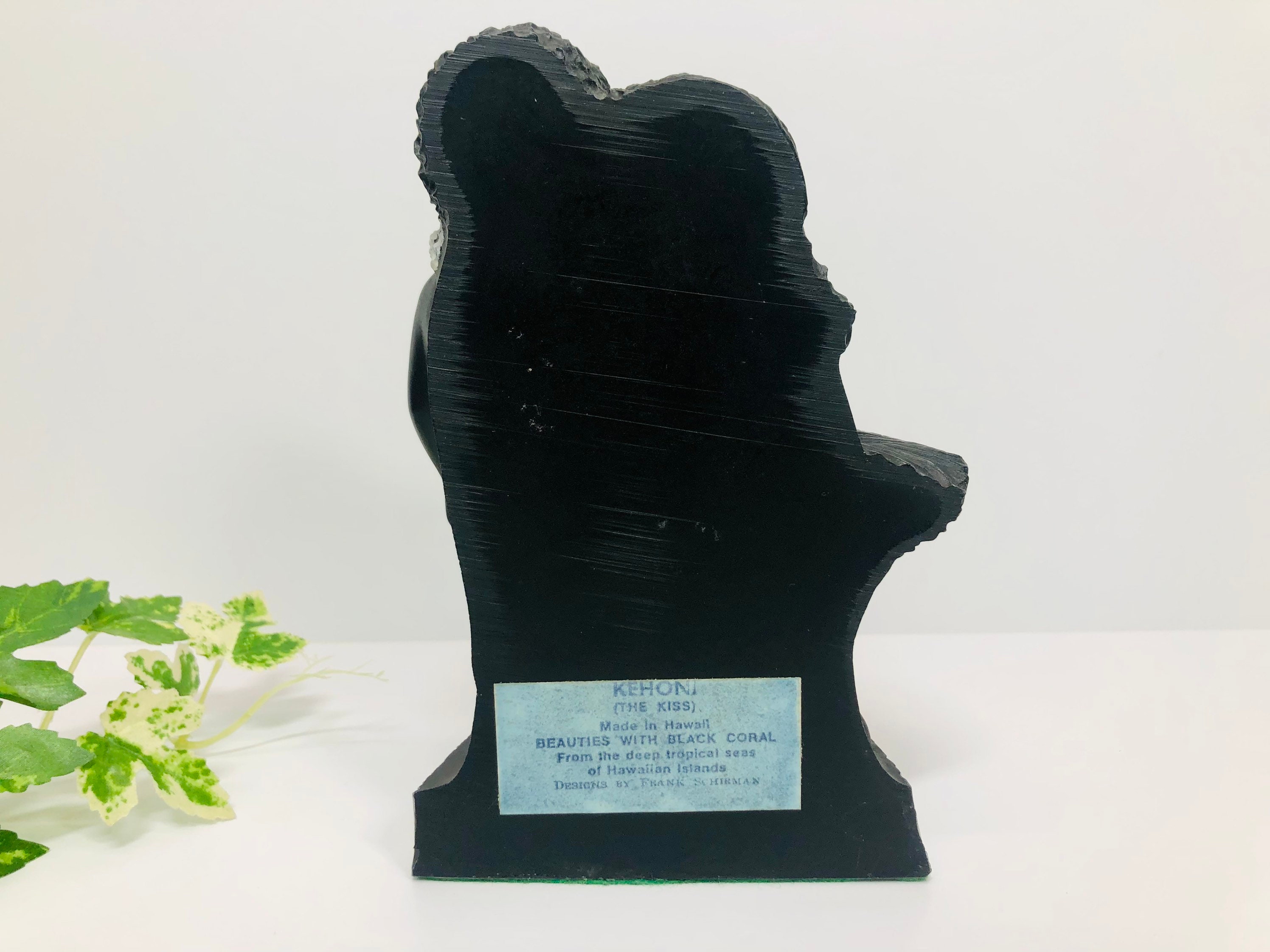 Vintage Frank Schirman Kehoni the Kiss Black Coral Sculpture Vintage Frank Schirman Kehoni the Kiss Black Coral Sculpture