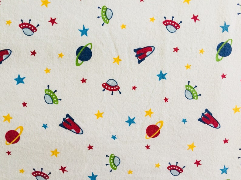 Vintage UFO Rockets Kids Twin Flat Sheet 100/% Cotton by Hillcrest Science Galaxy Universe Kids Bed Sheet