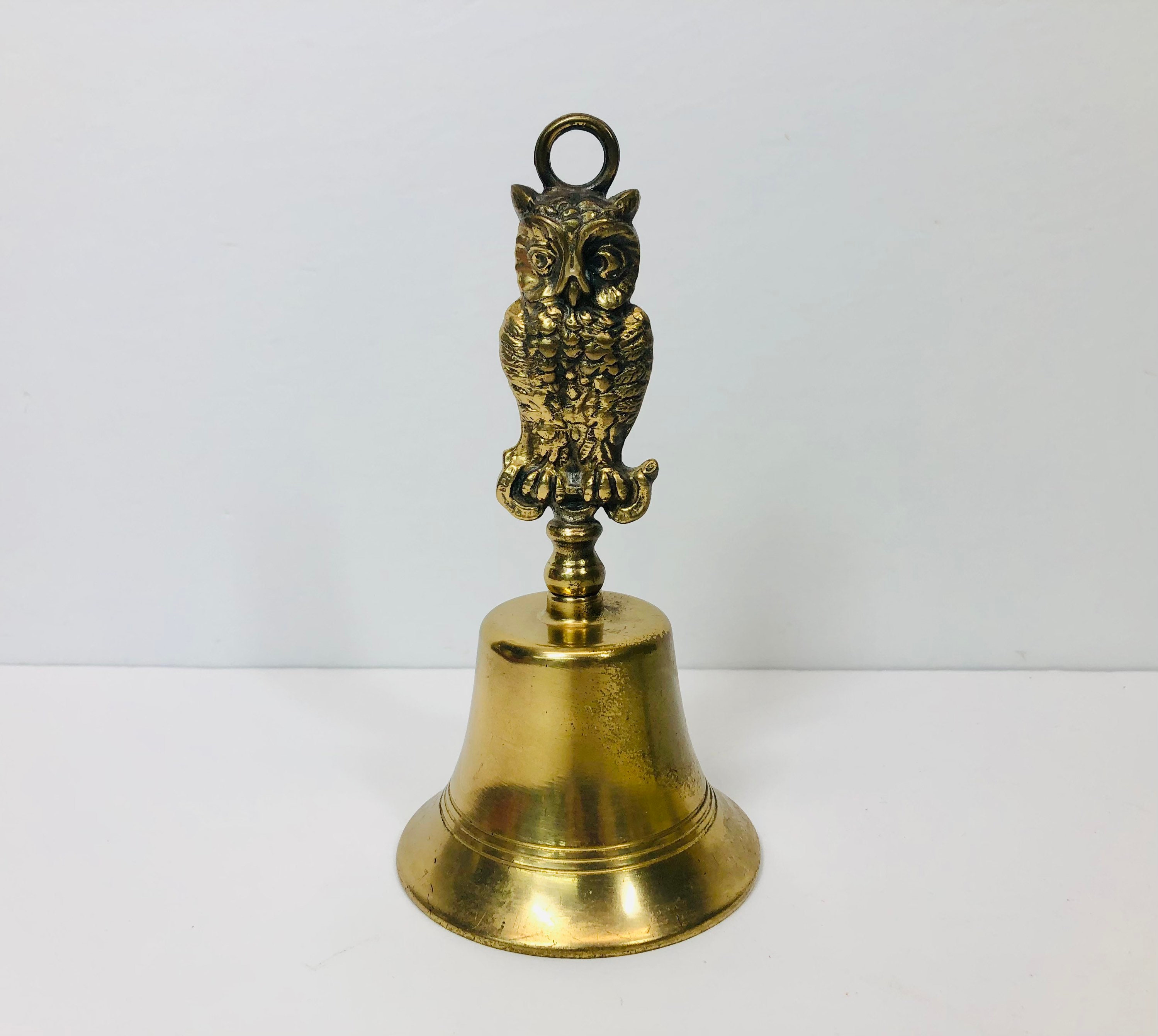 Vintage Brass Owl Bell Brass Dinner Bell Vintage Brass Bell Etsy