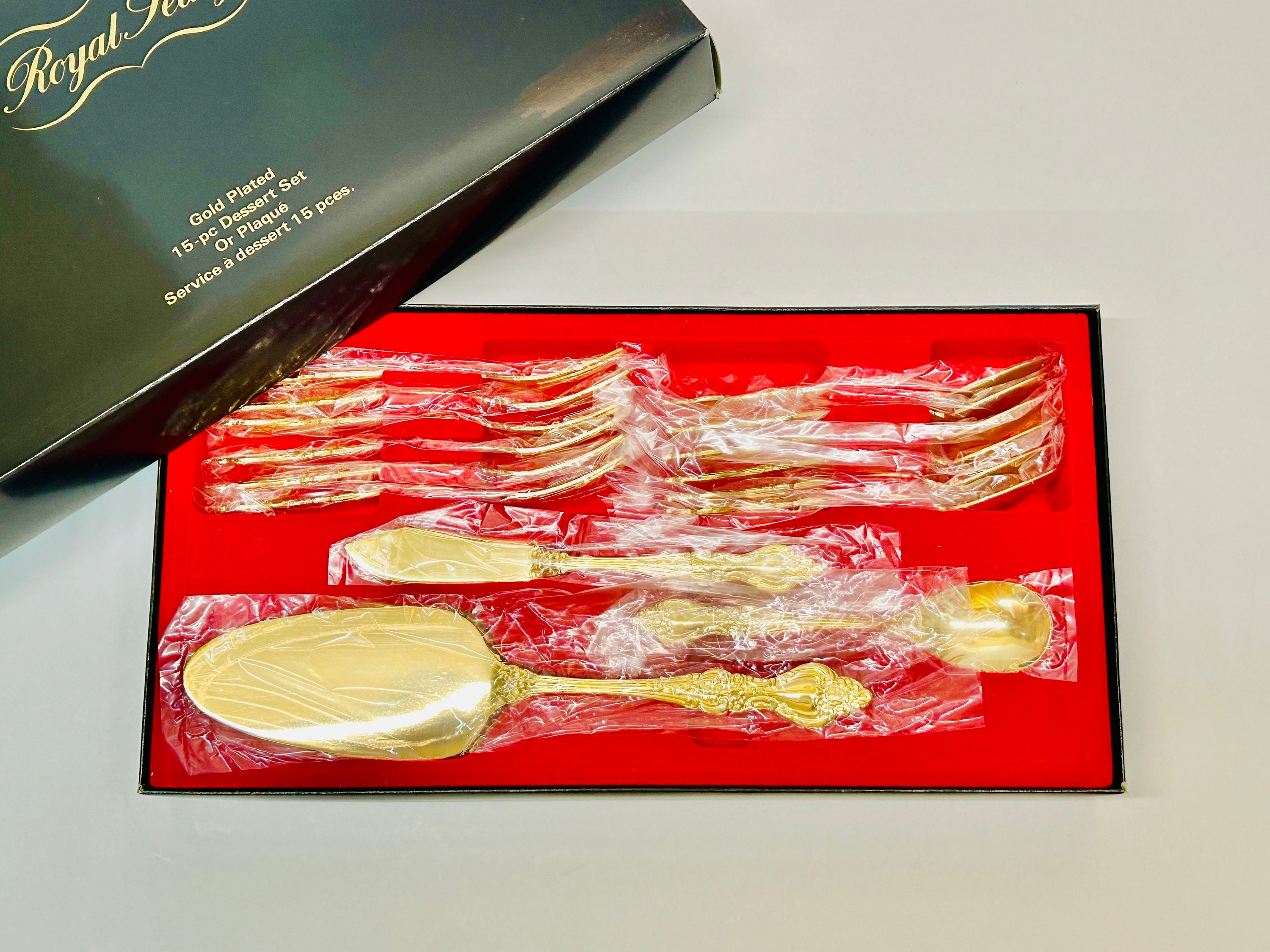 Vintage Gold Plated Dessert Cutlery Set: Royal Sealy Japan High