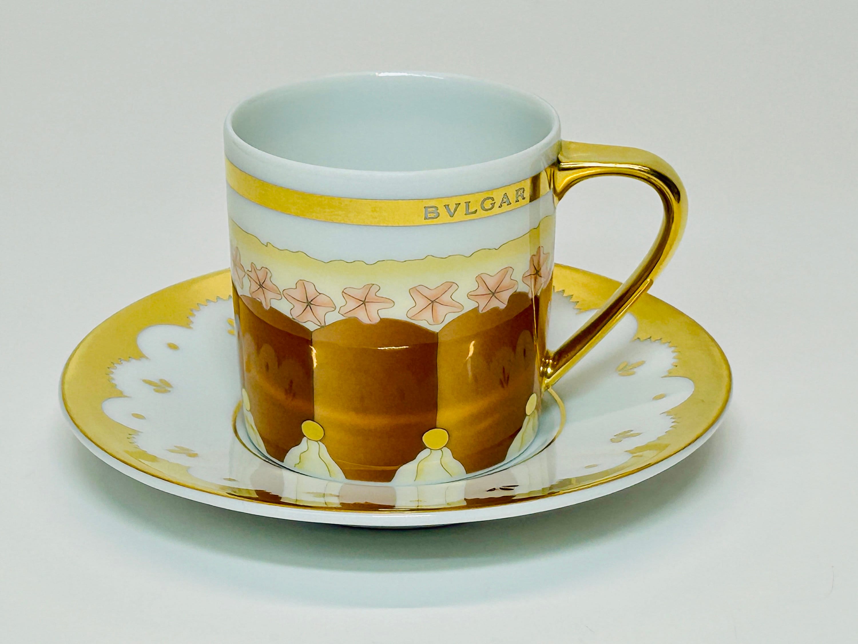 Bvlgari Charlotte Dolci Deco Demitasse Cup and Saucer Rosenthal