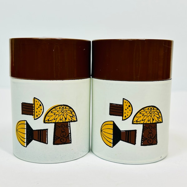 Wood Mushroom Salt + Pepper Shakers