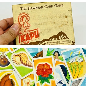 Vintage Kapu-kaartspel 1958 Tiki Hawaiian Mid Century Tiki Polynesische Graphics Retro Compleet