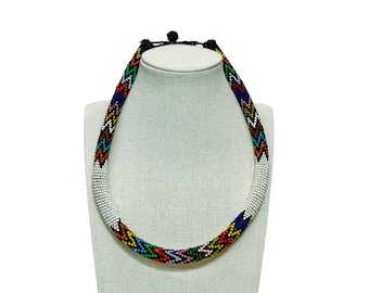 マサイ族のネックレス アフリカのマサイ族のビーズの首輪ネックレス マサイ族の首輪 - Etsy 日本