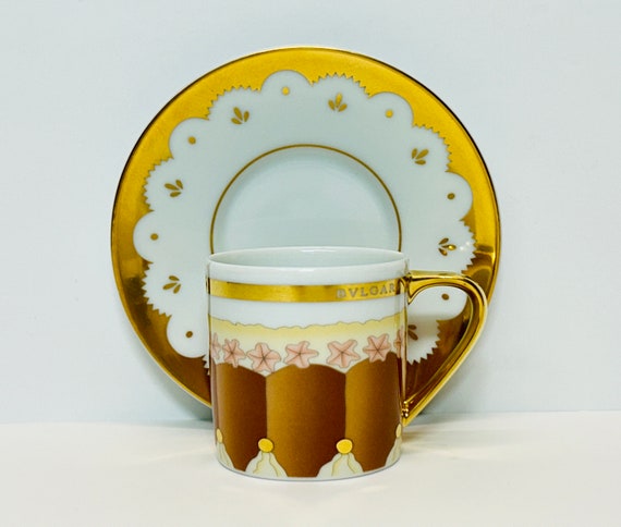 Bvlgari Charlotte Dolci Deco Demitasse Cup and Saucer Rosenthal