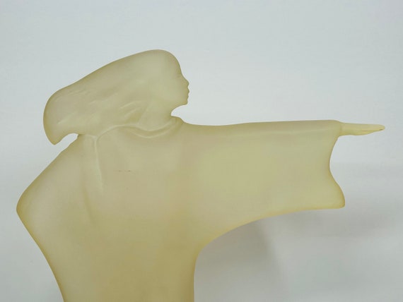 Vintage Frosted Lucite Acrylic Woman Sculpture Statue 1980s Vintage Frosted Lucite Acrylic Woman Sculpture Statue 1980s