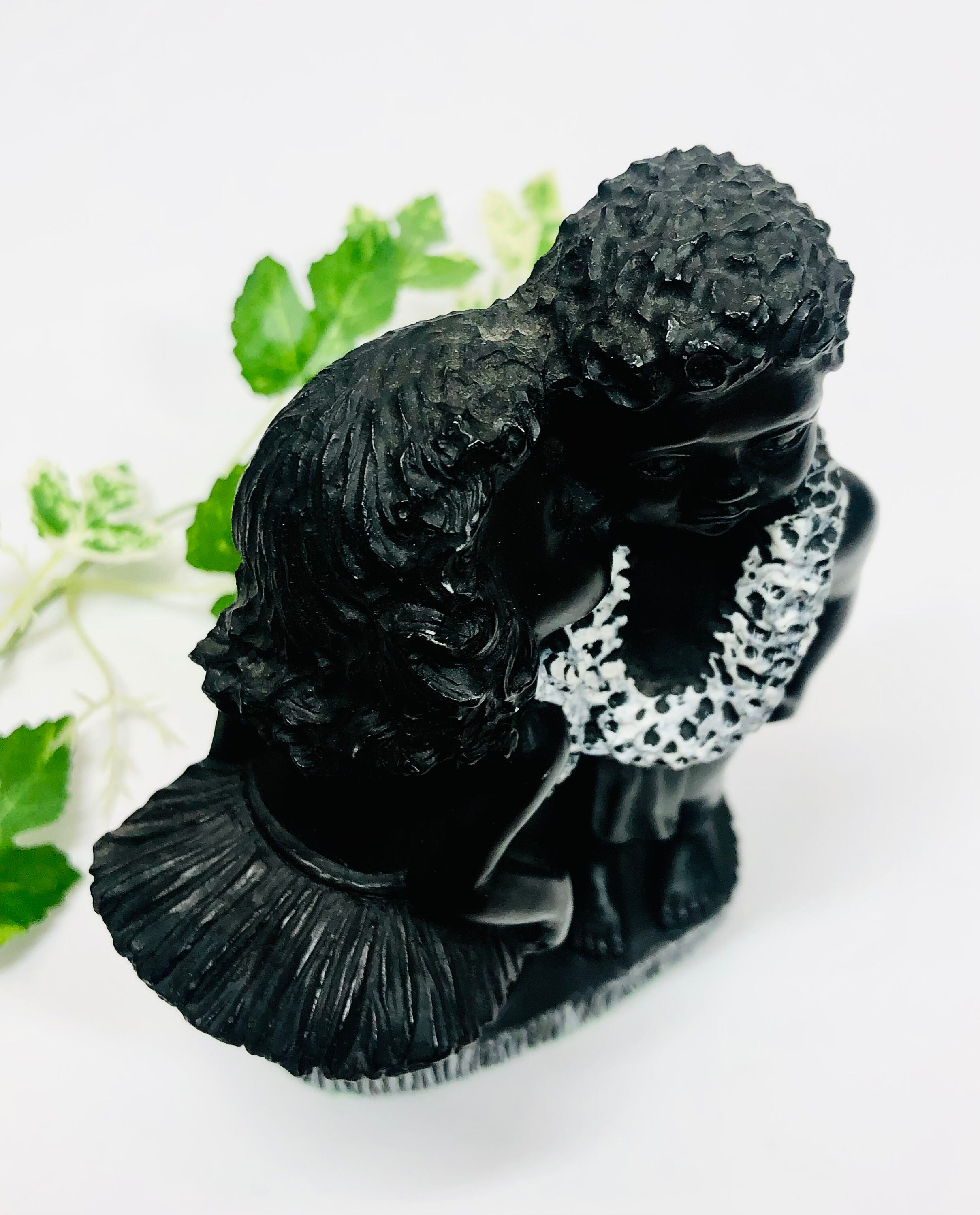 Vintage Frank Schirman Kehoni the Kiss Black Coral Sculpture 1975