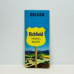 Carte de l'autoroute Richfield Oregon, carte des États-Unis, du Canada et du Mexique, vintage des années 1950, idéale pour l'encadrement
