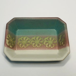 Vintage Hillsdale Pottery Floral Bowl Trinket Dish Ontario Canadian Studio Pottery