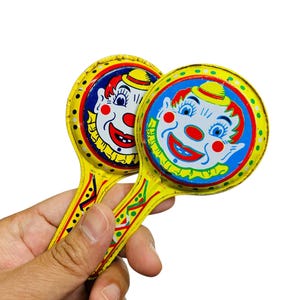 Vintage Clown Tin Litho Noisemakers - Made in Japan & Taiwan