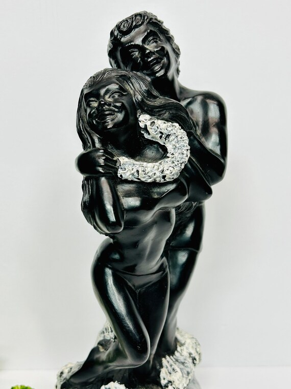 Rare Frank Schirman Ka Lea Sculpture: Black Coral Hawaiian Tiki