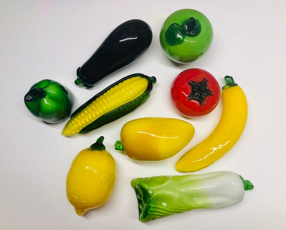 Vintage Murano Style Art Glass Priced Each Hand Blown Fruits & Vegetables Large 