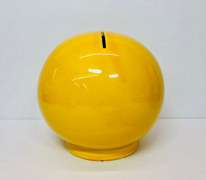 Vintage Mccoy Yellow Smiley Face Coin Bank RARE Marked USA Etsy