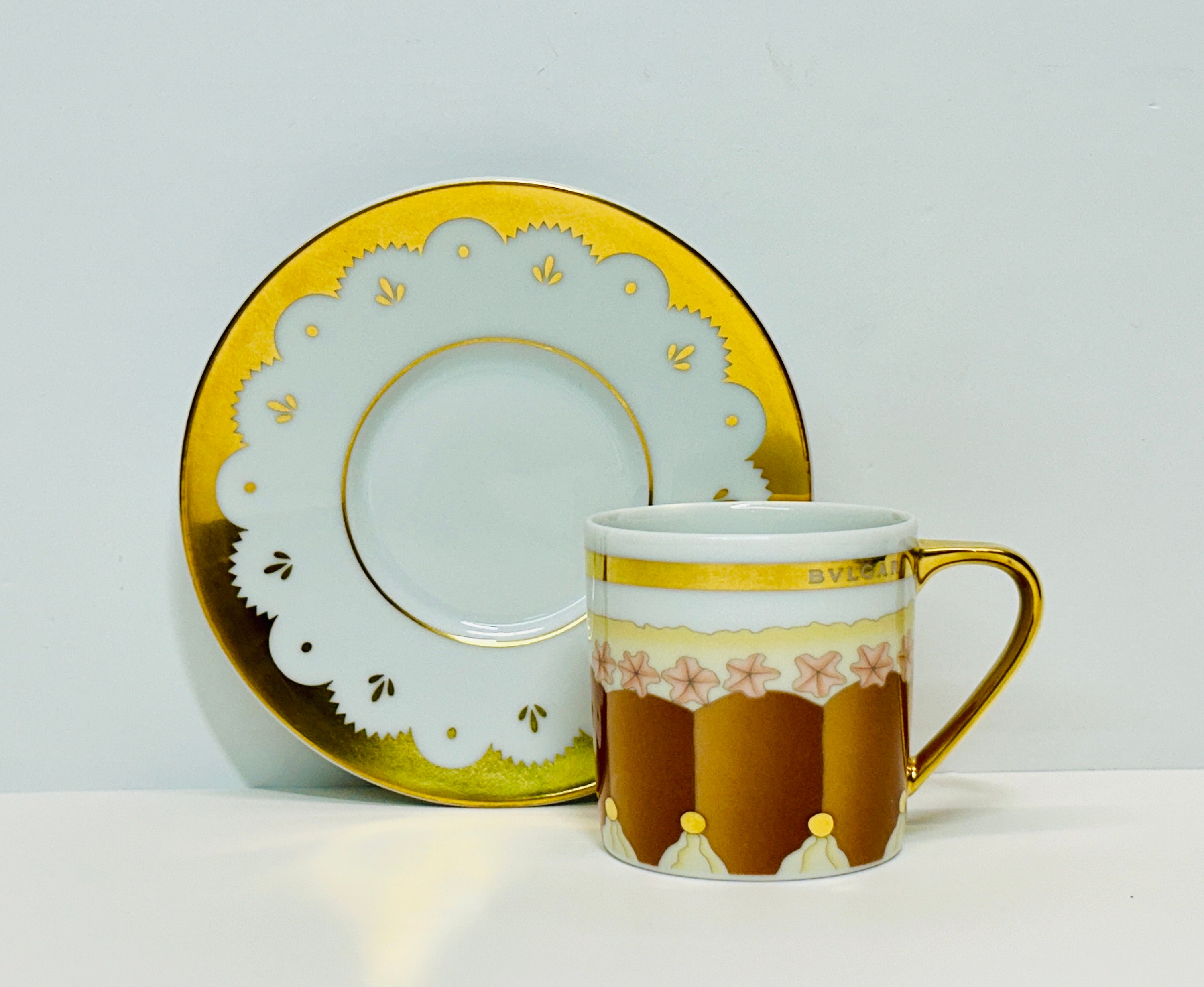 Bvlgari Charlotte Dolci Deco Demitasse Cup and Saucer Rosenthal
