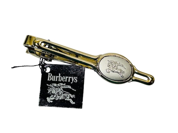 【りょーーーーつ】Burberry ／３ピース／クラシック Vintage Burberrys Logo Tie Clip Burberry Equestrian Knight Men
